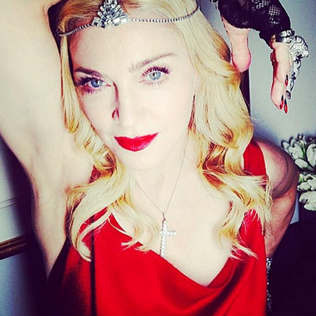 Madonna wore 1000 carrots of diamonds to an Oscars after party. Madonna wore 1000 carrots of diamonds to an Oscars after party.